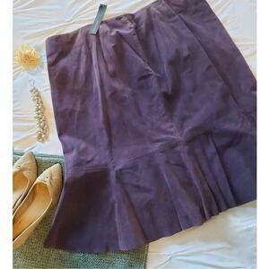 NWT Vintage suede leather flare skirt plus sz 24W